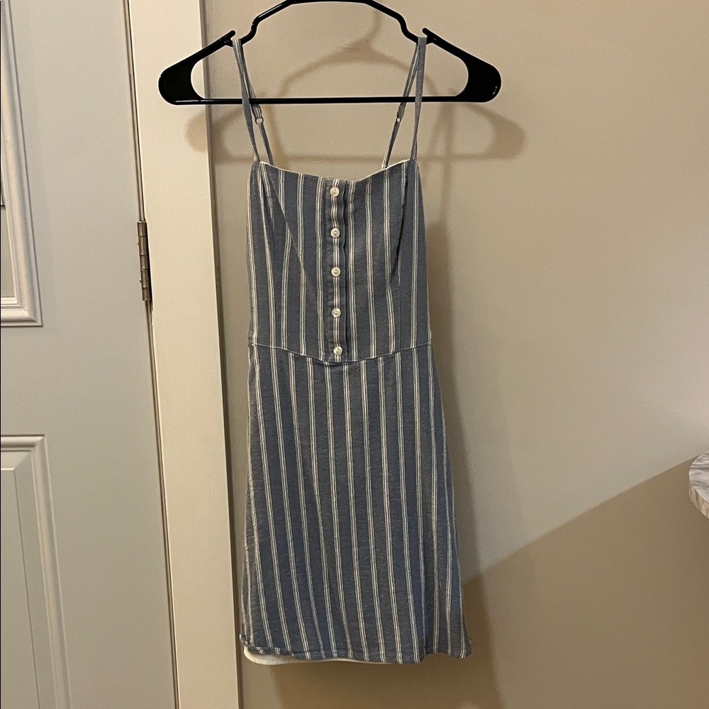 Hollister Blue and White Striped Mini Dress